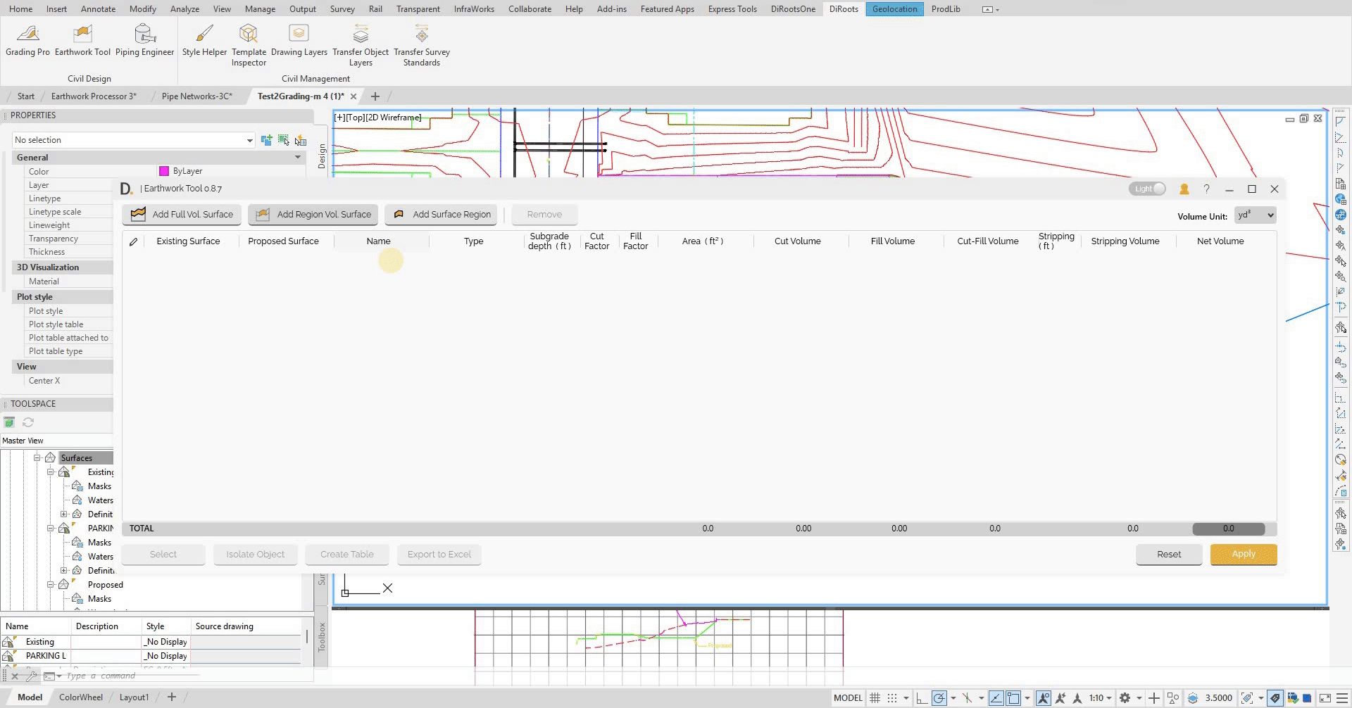 Region-based stripping configuration with different depths