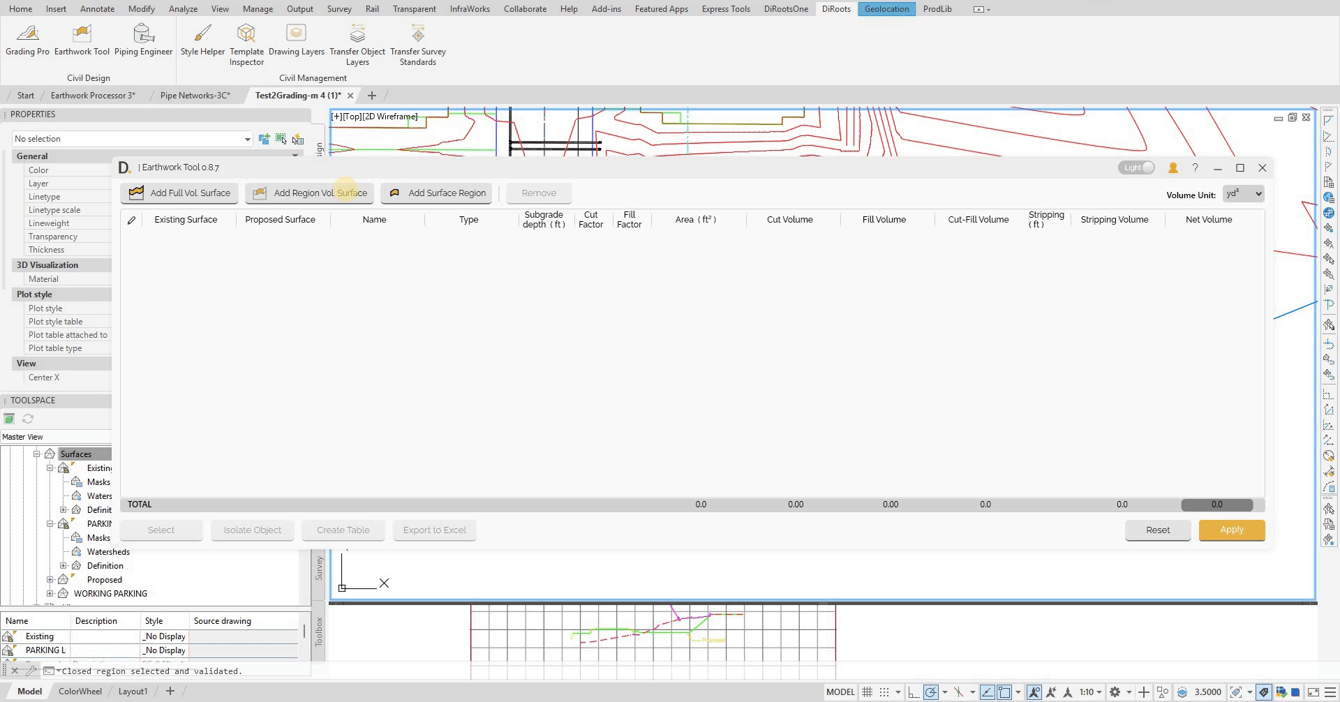 Region-based subgrade base configuration with different depths