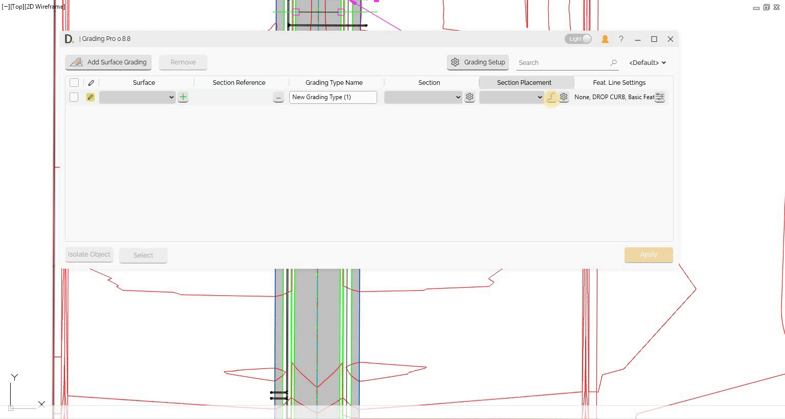 Creating Individual Section Placements from Main UI