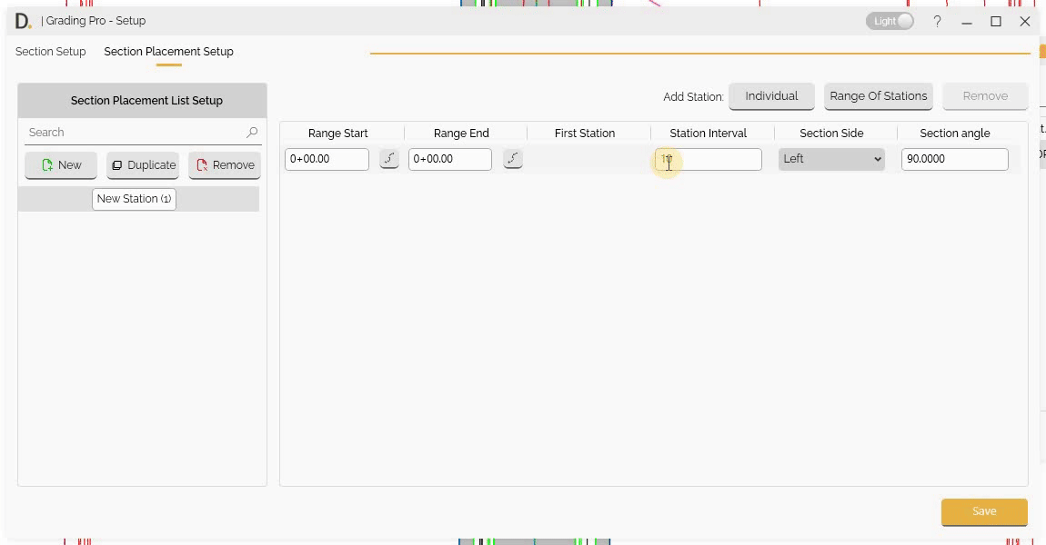 Creating Range-based Section Placements