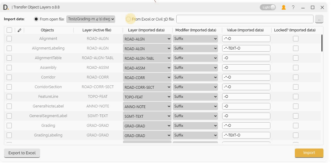Import from closed file process