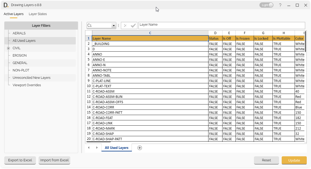 Drawing Layers Main Interface
